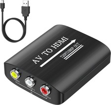 GINGIN AV to HDMI Converter, Adapter Support 720p/1080p Red,White