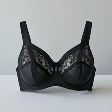 VINTAGE NEW 1960's Carnival Women's Black Lace Bullet Bra Size 32 B USA