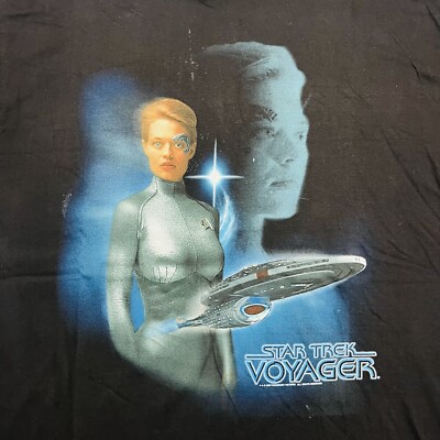 Vintage 90s Star Trek Voyager Seven Of Nine Giant T Shirt XL | eBay