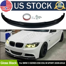 FOR BMW E90 E91 328i 335i GLOSS BLACK FRONT BUMPER SPLITTER LIP 09-2011 FACELIFT