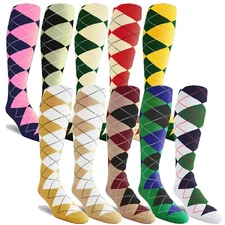Golf Knickers Colorful Knee High Argyle Cotton Socks For Men 3A-3Z
