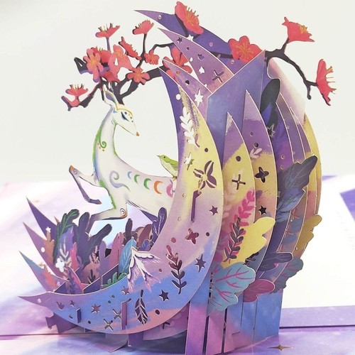 Purple Birthday Card Pop up Thank You Cards New Greeting Cards Women - Picture 4 of 9
