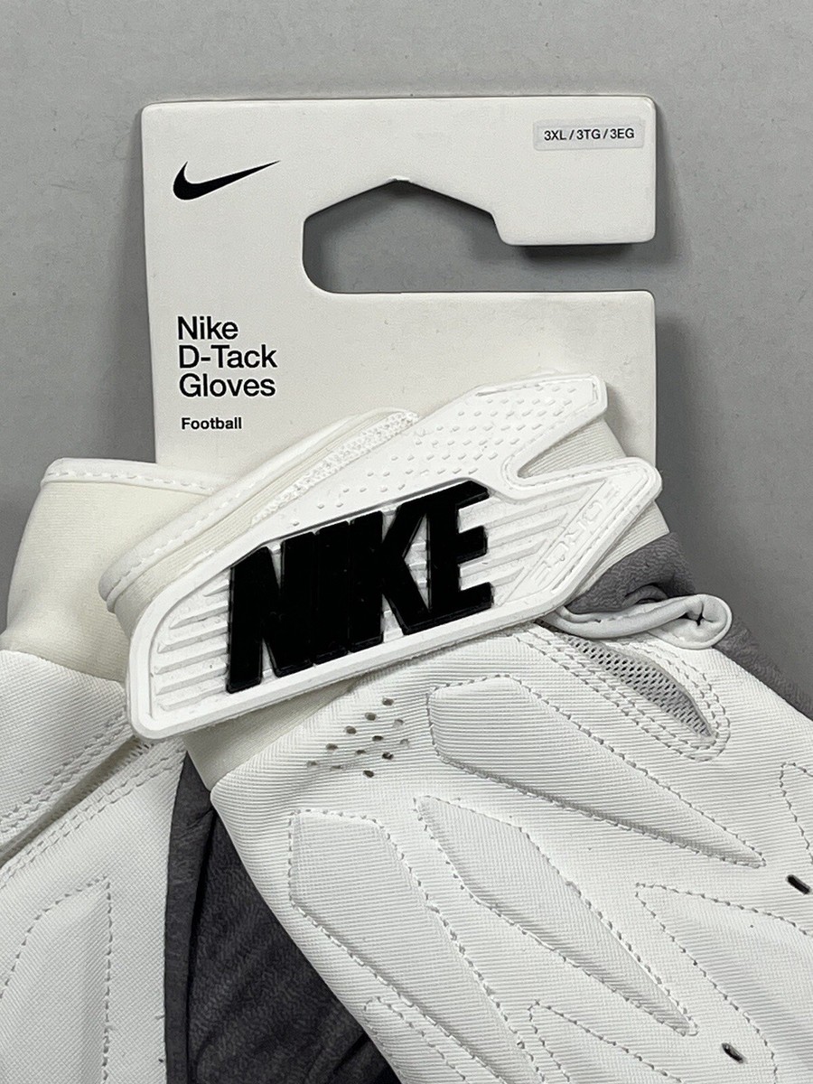 Nike D-Tack 7.0 Football Lineman Gloves White Mens Size 3XL Nike D-Tack 7.0 Football Lineman Gloves White Mens Size 3XL