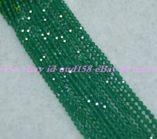Wholesale Natural 2mm Faceted Green Jade Gemstone Round Loose Beads 15.5" AAA