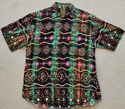 One Of A Kind Aloha Shirt XXL American South West Print
