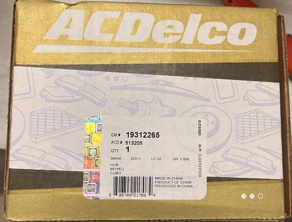 Conjunto de buje y cojinete de rueda delantera ACDelco 513205 para Chevy Cobalt 05-10 ^ Foto 2 de 2