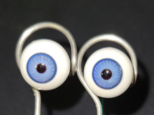 Blue 14mm Blown Glass Eyes for Porcelain Reborn Dolls Eyeballs
