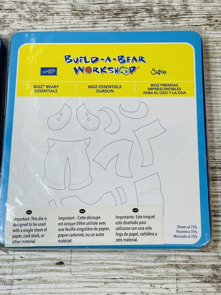 Stampin Build a Bear Workshop Sizzix Bigz Bear & Beary Essentials Dies New 2009 - Image 2 of 4