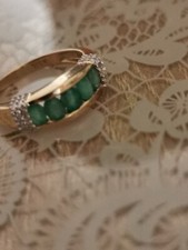Gold Ring 585 mit Smaragden und Diamanten