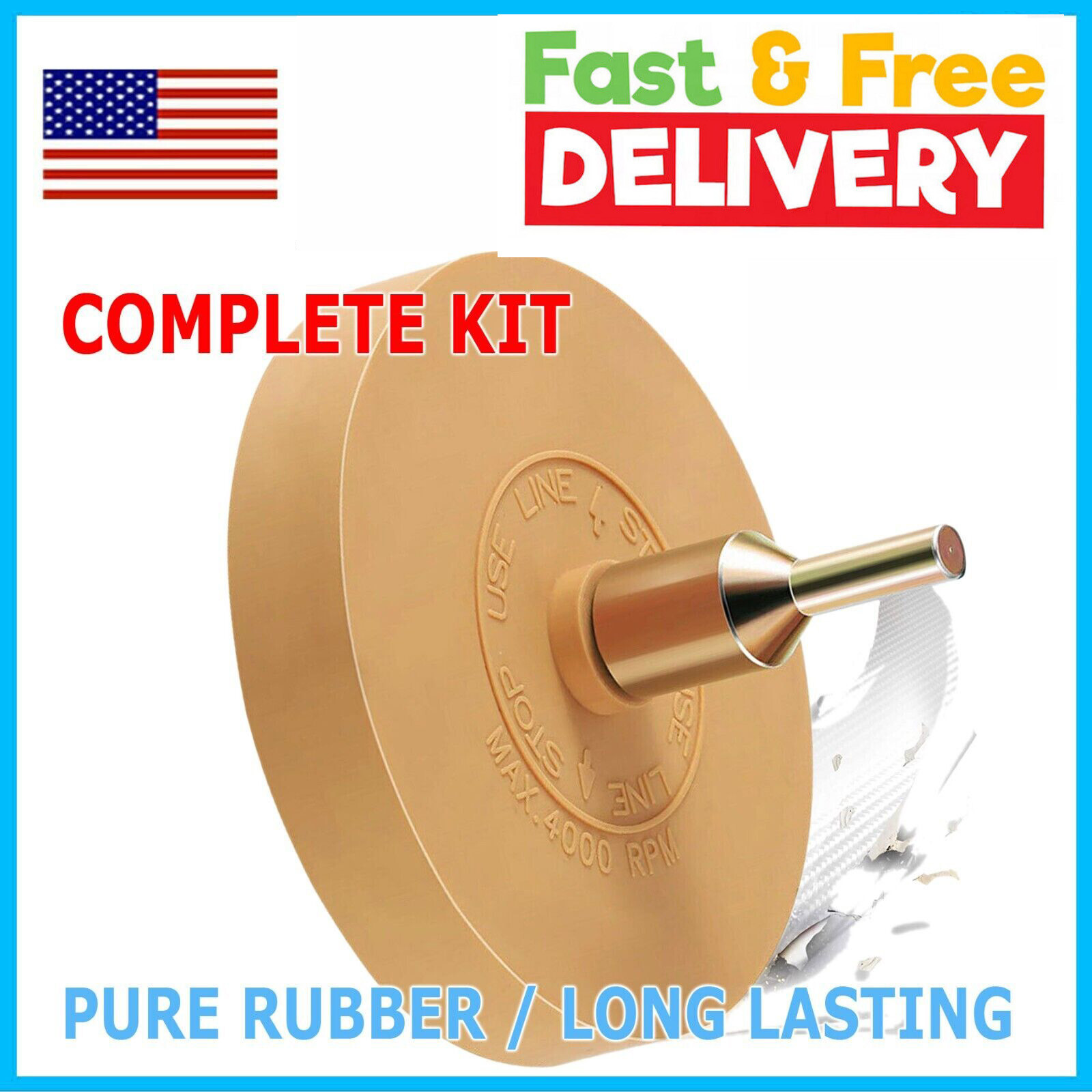 Car Decal Remover Rubber Eraser Wheel Tool for Drill Adhesive Pinstripe Sticker