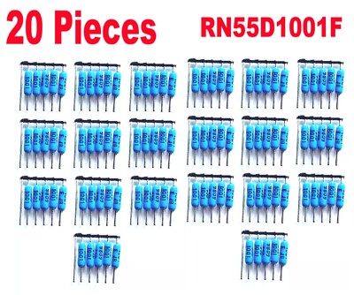 (20)Vishay/Dale 5 PACK 1k Ohms 1/4 WATT 1% RN55D1001F Metal Film Resistor arrays
