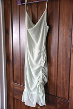 NWT NEW XS S 4 Pretty Little Thing Green Mesh DRESS Mint ruched Cowl bodycon