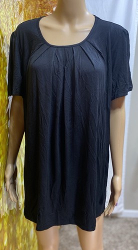 2024 Women's Summer Tunic Top Short Sleeve Casual Tshirts Pleated Loose 2XL - Picture 2 of 5
