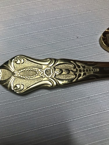 Posate tono oro senza marchio stile ornato bellissimo dettaglio molto pesanti set 20 pezzi - Foto 3 di 13