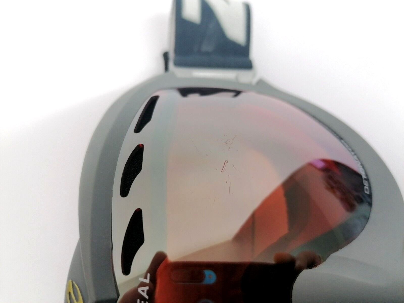 Zeal Ski Goggle, Grey with Orange visor and prescription insert eBay