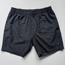 PSYCHO TUNA 6" Solid Unlined Swim Shorts Mens Medium Black Trunks Elastic Waist