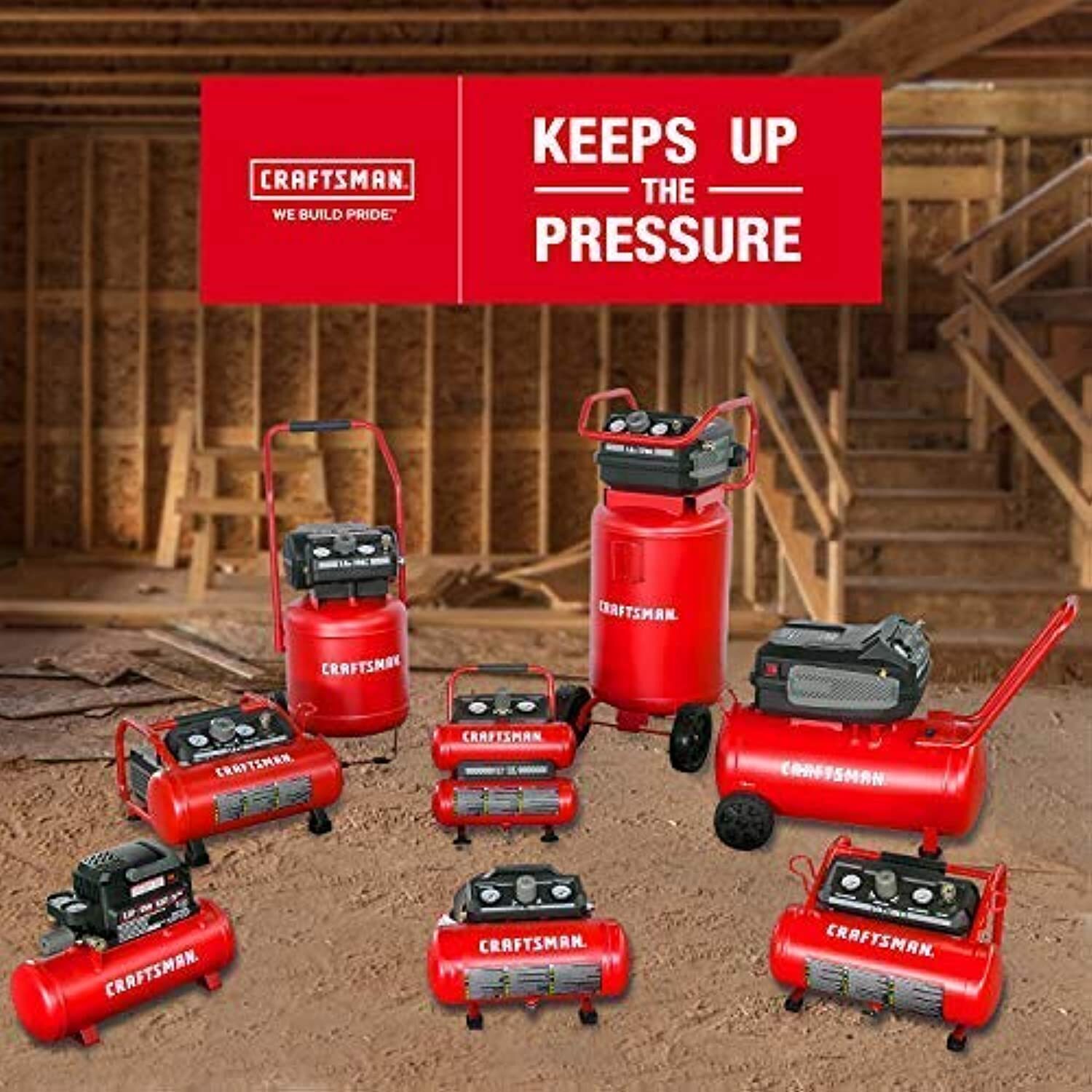 Craftsman Air Compressor, 10 Gallon Peak 1.8 Horsepower Oil-free Compressor, Max