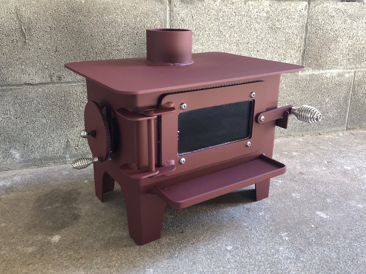 Tiny Wood Burning Stove Small Woodstove Fireplace Skoolie School Bus Rv  House | eBay