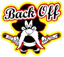 4.5" YOSEMITE SAM BACK OFF BUMPER LAPTOP WINDOW STICKER DECAL