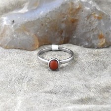 100 Genuine Coral Silver Ring Wedding Gift Handmade Designer Ring