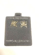 Sterling Silver Small BUTTERFLY Post Back Earrings Stamped 925