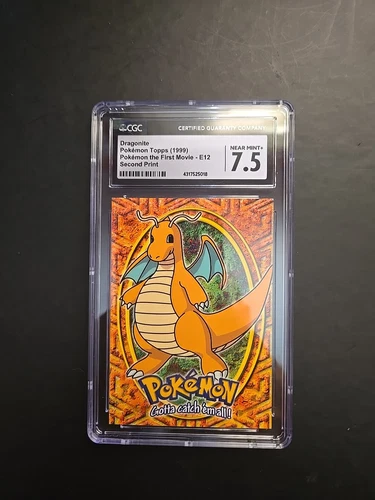 Pokemon Topps Pokemon The First Movie Dragonite 149 E12 Second Print CGC 7.5
