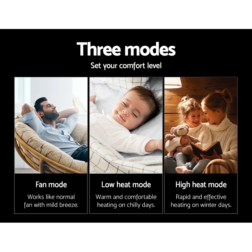 Devanti Electric Fan Heater Portable Ceramic Standing Room Office ...