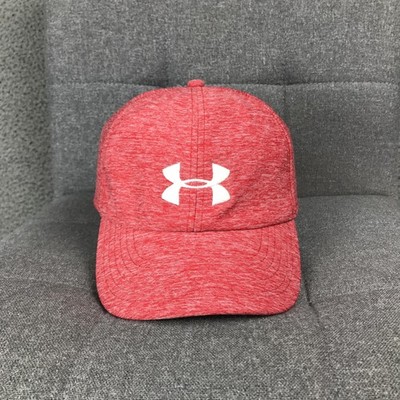 Under Armour Hat Cap Strap Back Womens One Size Red Athletic Logo Baseball