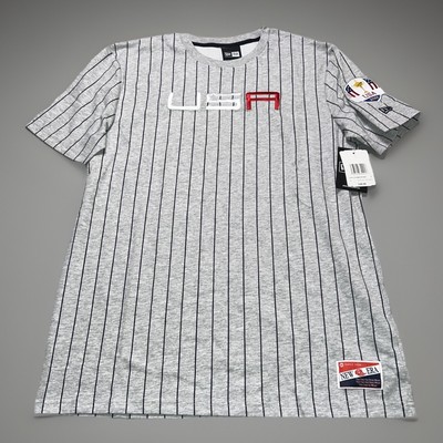 New Era Men's USA 2023 Striped T-Shirt, Gray, MEDIUM NWT