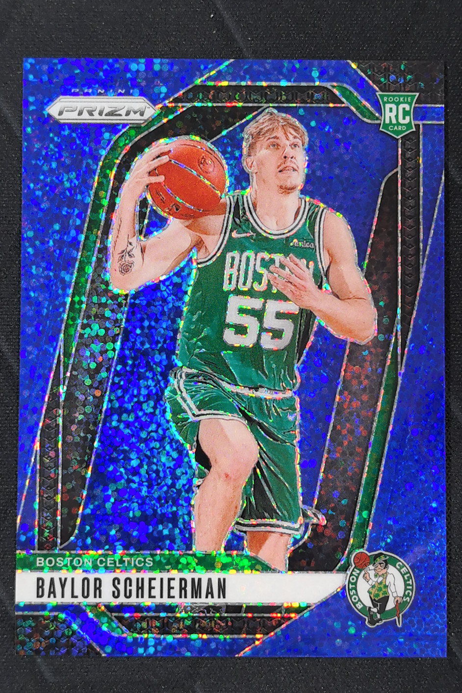 2024-25 Panini Prizm Baylor Scheierman Blue Sparkle RC /144 #236