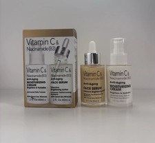 Vitamin C Niacinamide B3 Skincare Set Face Serum Moisturizing Cream 2 Fl Oz