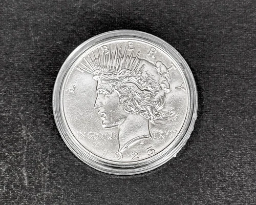 AU 1925 P Peace Silver Dollar $1 - 90% US Silver Coin Strong Luster