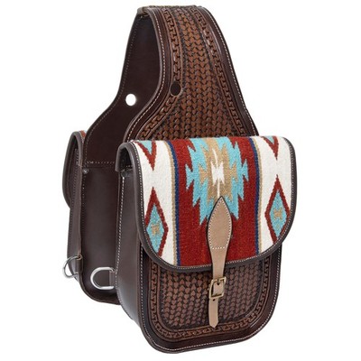 HILASON Soft Leather Horse Saddle Bag Brown | Equestrian Western Adjustable
