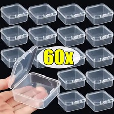 60Pcs Plastic Storage Box Mini Transparent Jewelry Beads Earring Ring Dustproo