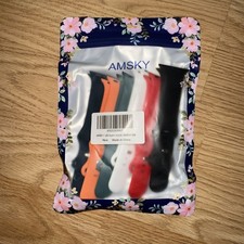 6 Pack AMSKY Silicone Bands Compatible with Apple Watch 38, 40, 41mm - New