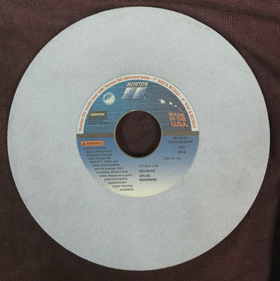 NORTON 100 GRIT CERAMIC SURFACE GRINDING WHEEL 5SG100-IVS 7''X 1/4'' X 1-1/4'' $200
