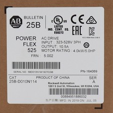 Allen-Bradley 25B-D010N114 PowerFlex 525 4kW 5Hp AC Drive Factory US Free Tax