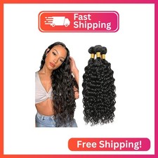 Water Wave Bundles Human Hair 20 22 24 Inch Water Wave Bundle 1B Natural Black