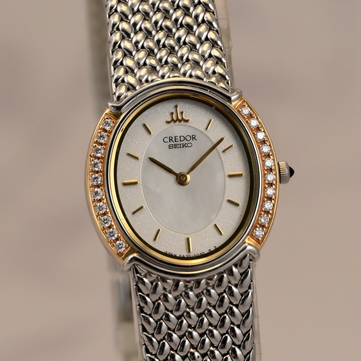 ち*き様 Credor レディース 5A70-3000 Neat Mint SEIKO CREDOR 21mm Pearl/Silve Dial Women's QUARTZ
