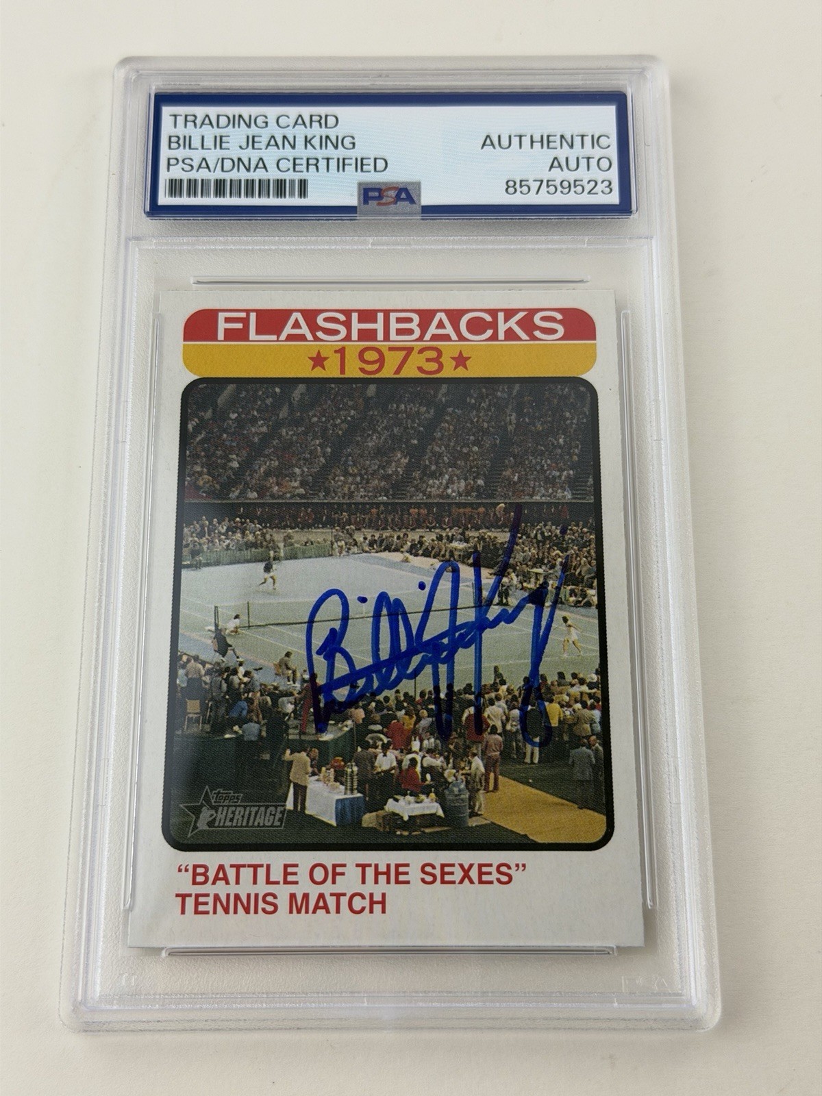 Billie Jean King 2022 Topps Heritage Signed Autographed #NF-14 PSA/DNA Tennis
