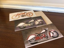 Set of 3 Indian Motorcycle Birthday Greeting Cards With Envelopes Made In USA