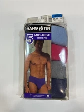 New Vintage Hang Ten Men's 4 Pack Mid Rise Briefs Underwear Large