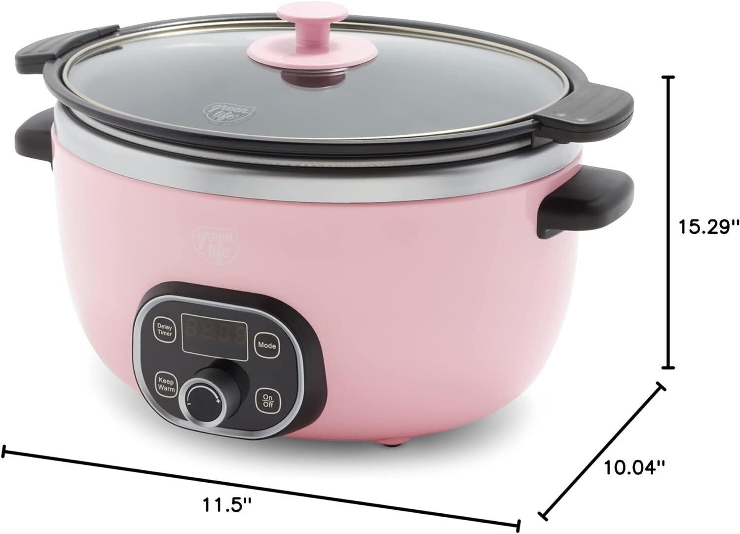 Cook Duo Healthy Ceramic Nonstick Programmable 6 Quart Family-Sized Slow Cooker