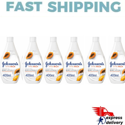 6X JOHNSON S Body Lotion - Vita-Rich, Smoothing Papaya, 400ml