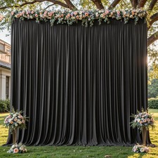 Black Backdrop Curtain 8x10 Ft Photography Drapes Fabric Party Decor 2 PCS