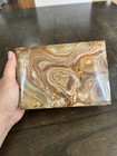 Vintage Italian Onyx Marble Stone Jewelry Trinket Box With Brass Claw Feet — photo 6