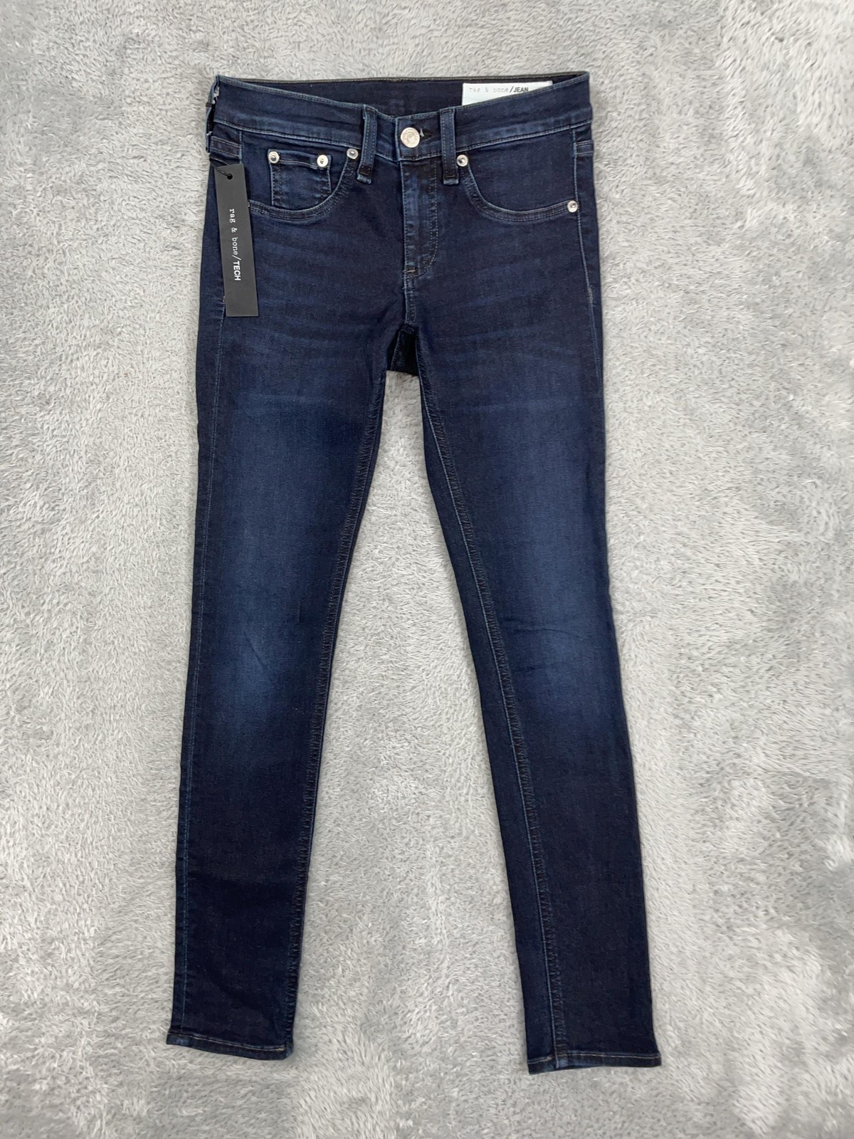 Rag & Bone Capri Mid Rise Skinny Jeans Womens 26 Blue Dark Wash Stretch Denim
