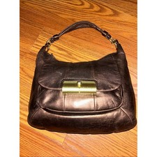 COACH Kristin Metallic Bronze Leather Convertible Hobo Crossbody Bag – Style 188