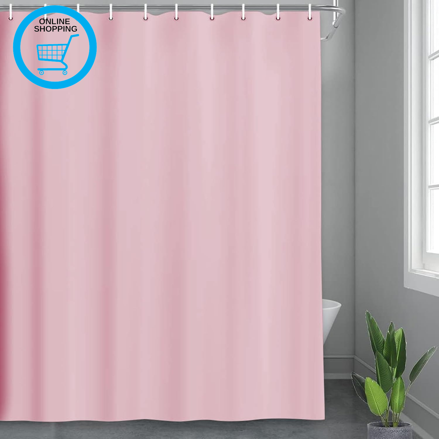Solid Colour Shower Curtain Mildew Resistant and Water Repellent, Made of PEVA 1
