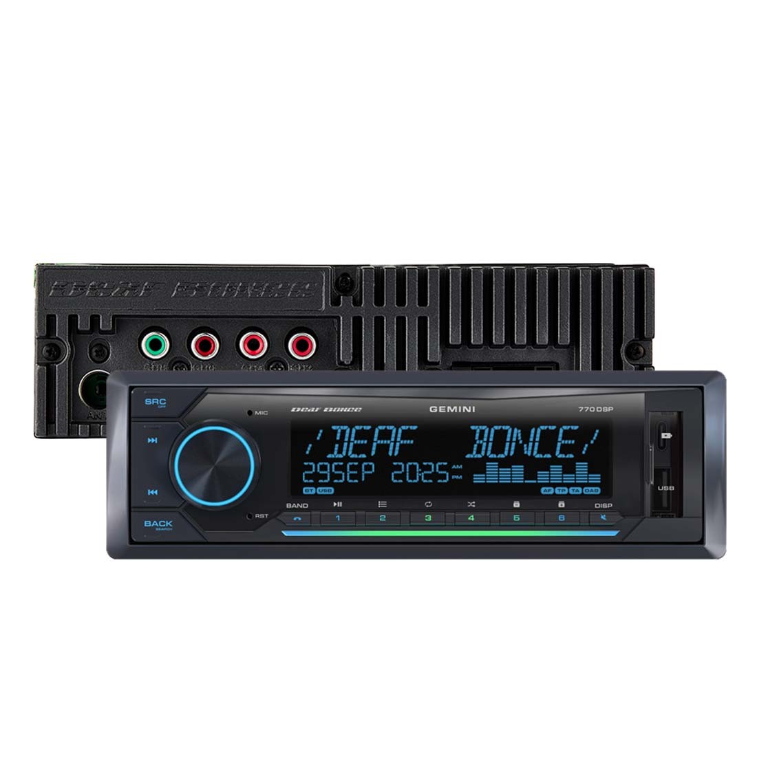 Deaf Bonce GEMINI 770DSP 1-DIN Bluetooth Digital Media Receiver w